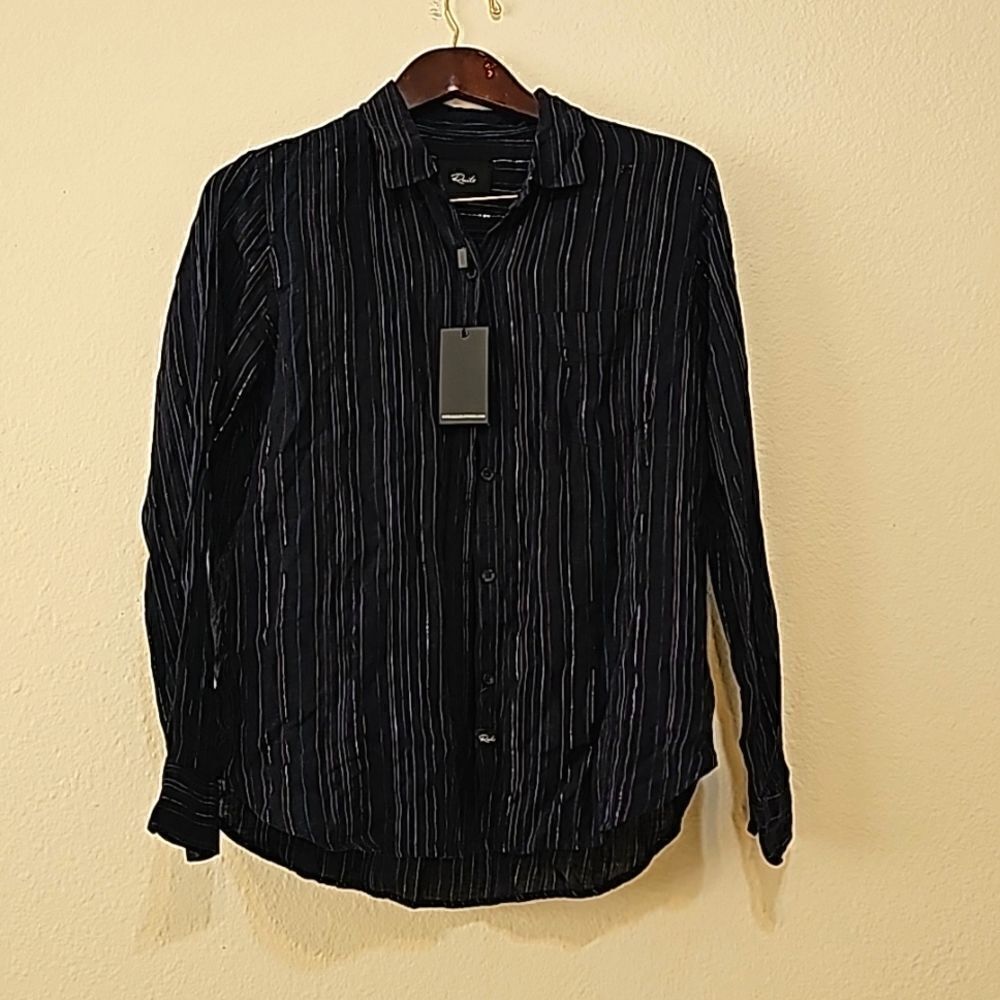 Rails black and gold striped Charli Tropez.‎ Button Down size M